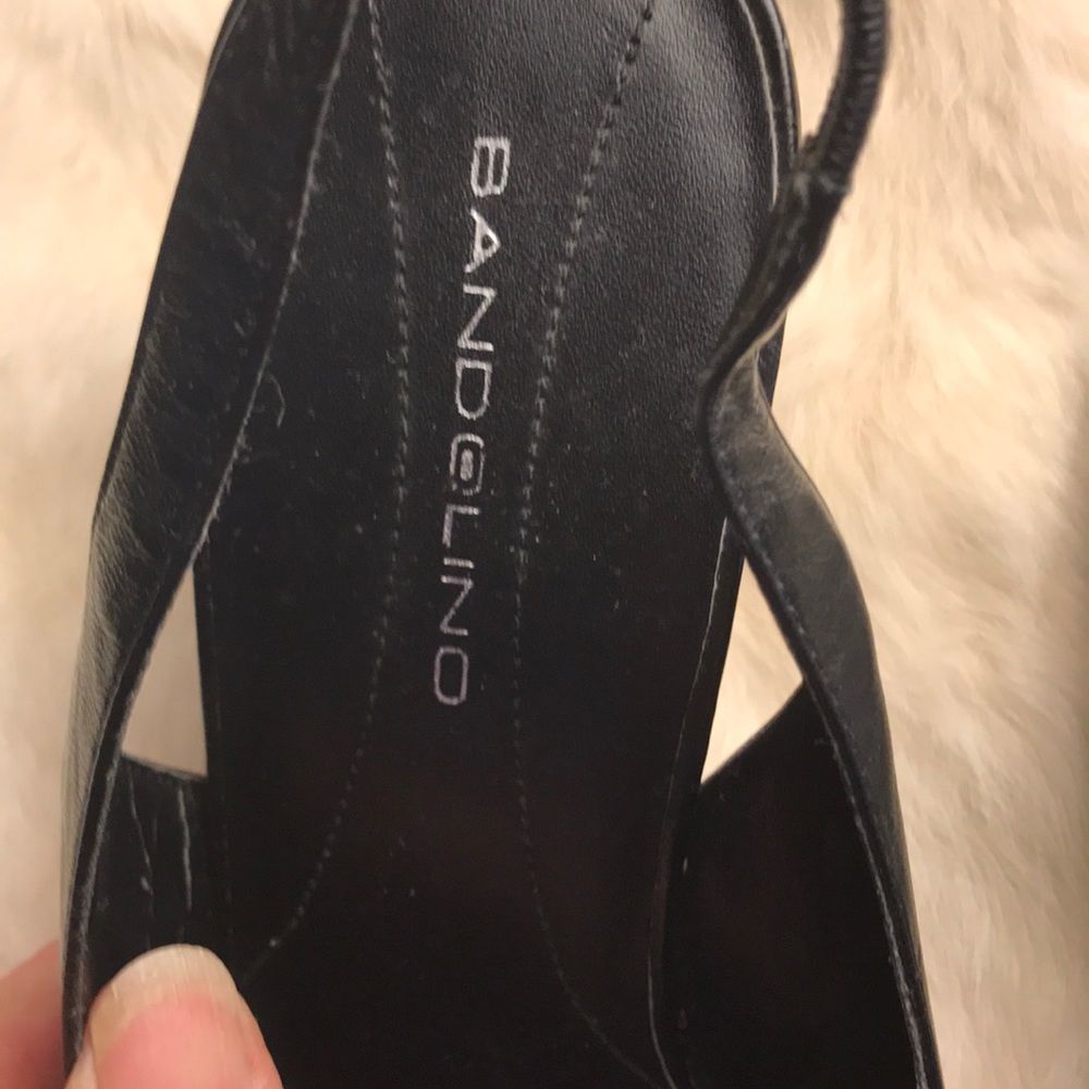 Bandolino Boballet Black Leather Sling Back Pumps - Picture 6 of 6